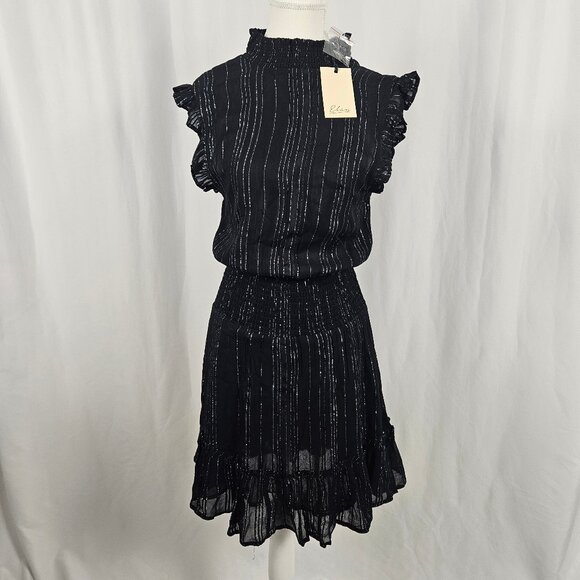 Elan - Size: M - Striped Ruffle Dress - Picture 1 of 6